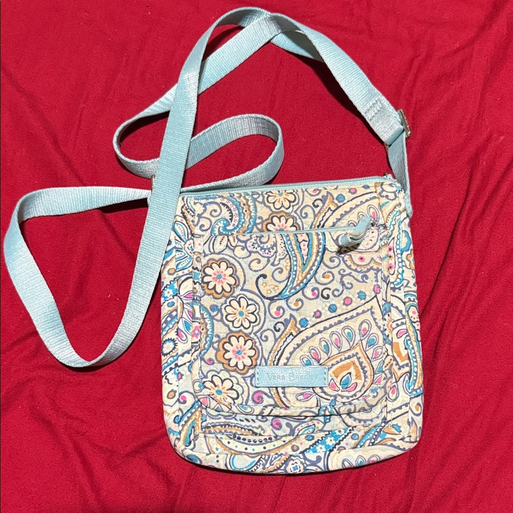 Vera Bradley Blue and Cream Paisley Crossbody Bag